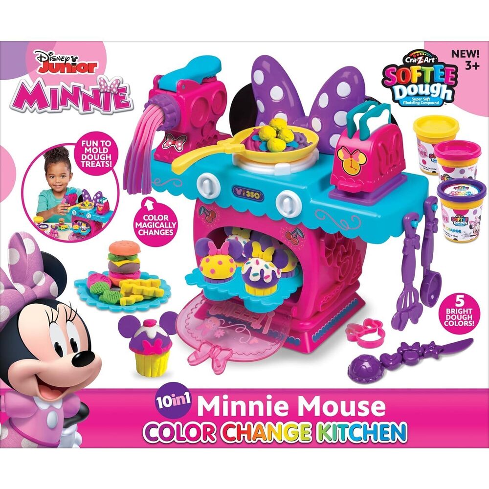 Disney Junior Minnie Mouse Color Change Kitchen by Softee Dough, 10 in 1